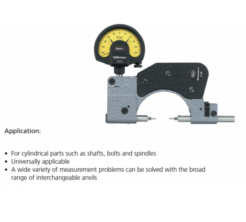 MaraMeter 840 FH Indicating Snap Gage Besmic Optic Industry